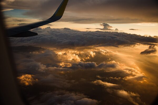 Above the clouds at golden hour